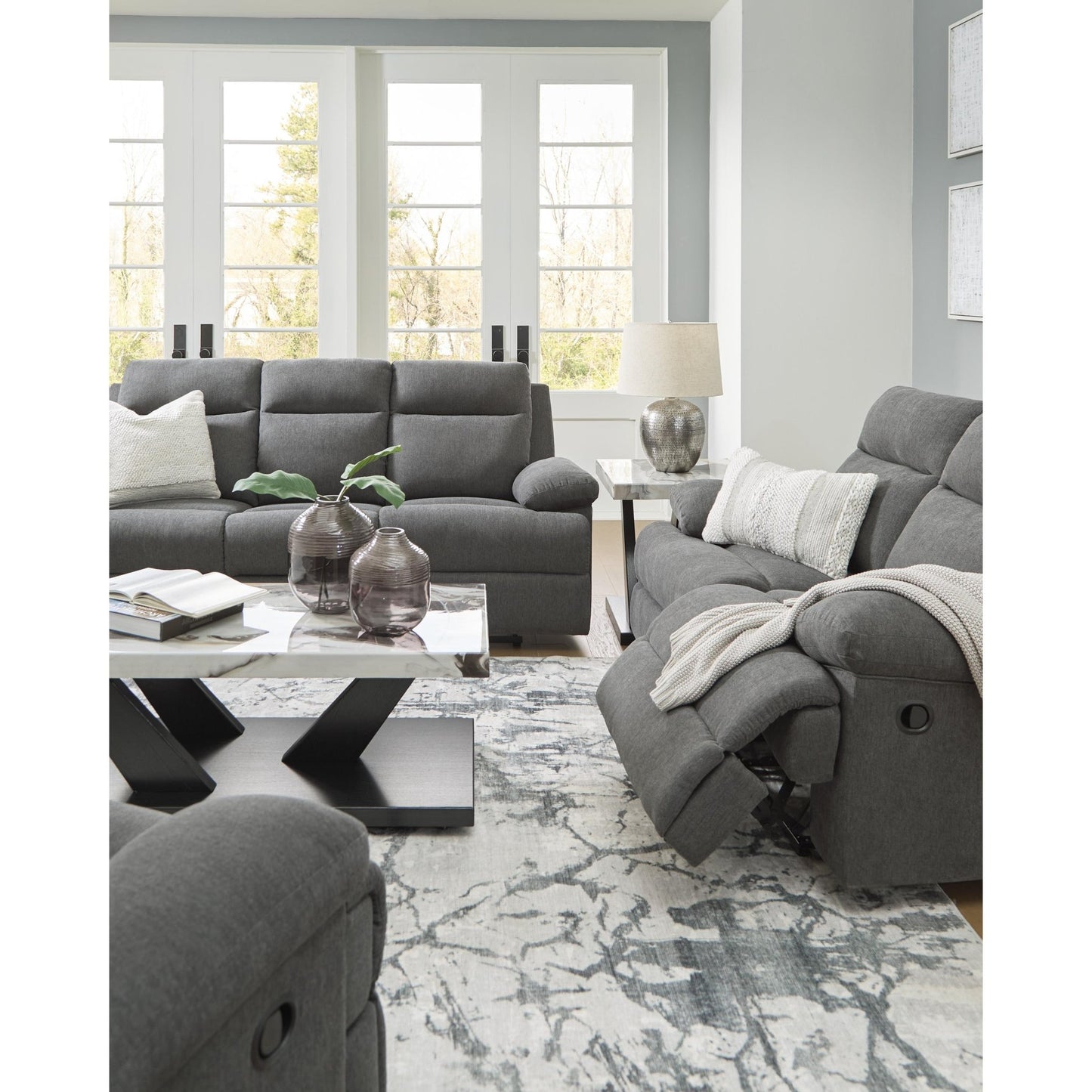 Signature Design by Ashley Side - Swipe PC9140689 Reclining Sofa with Drop Down Table - American Furniture of Slidell