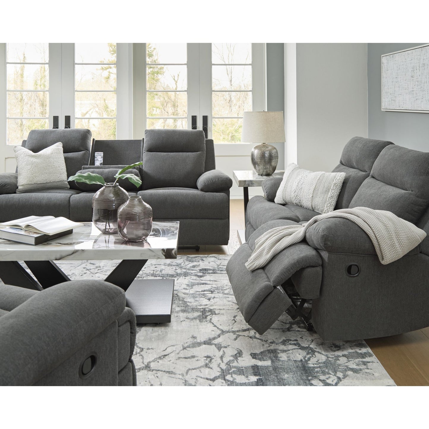 Signature Design by Ashley Side - Swipe PC9140689 Reclining Sofa with Drop Down Table - American Furniture of Slidell