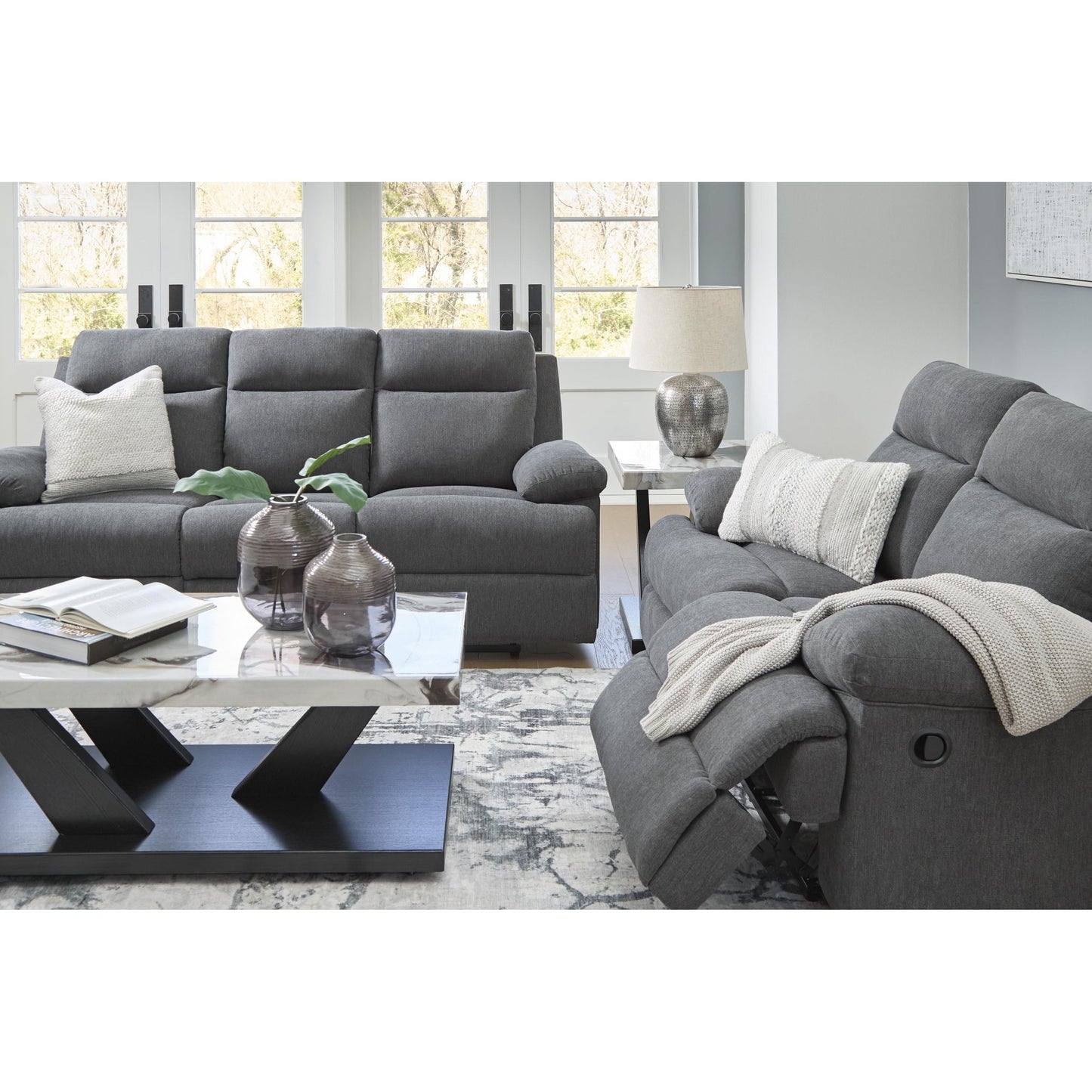 Signature Design by Ashley Side - Swipe PC9140689 Reclining Sofa with Drop Down Table - American Furniture of Slidell