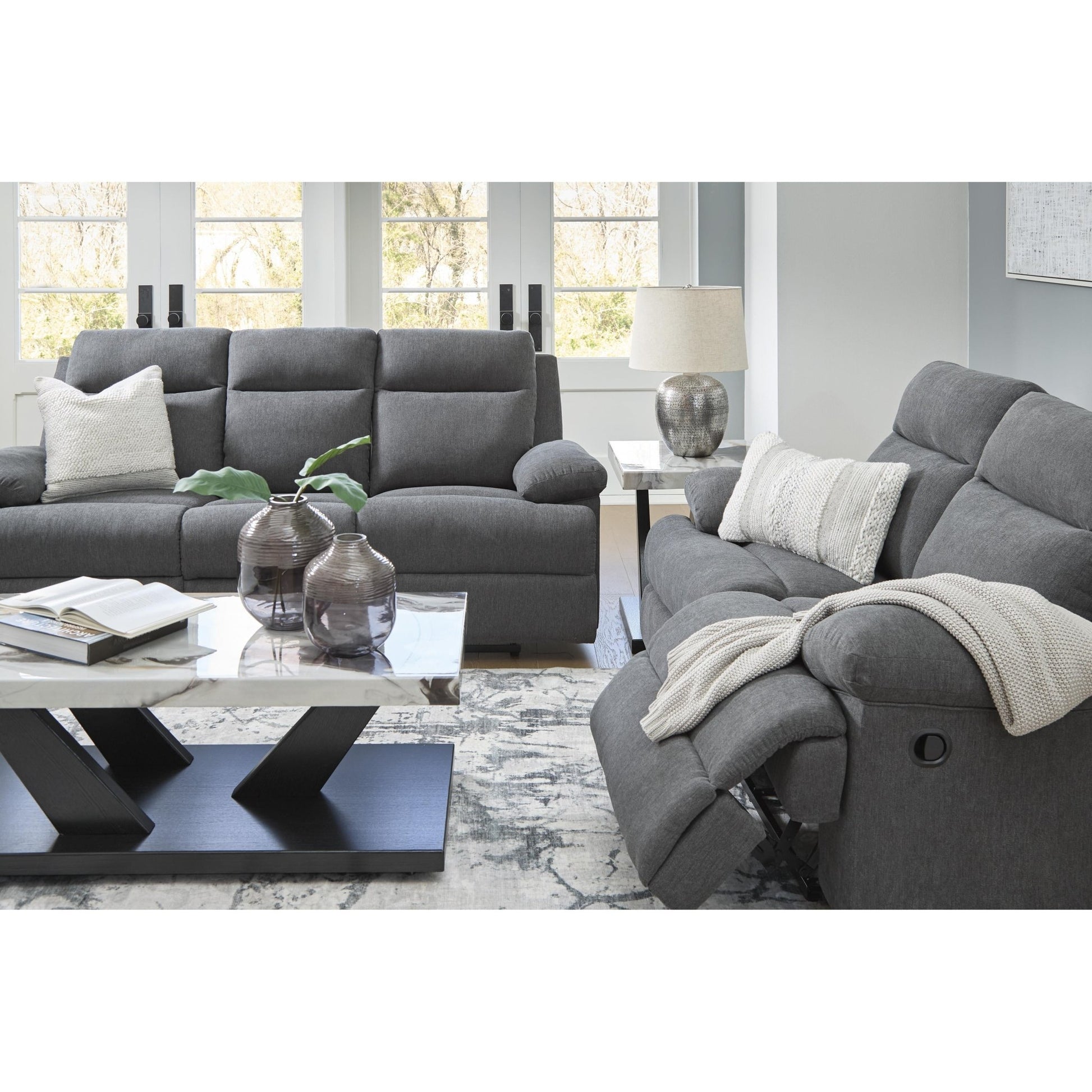 Signature Design by Ashley Side - Swipe PC9140689 Reclining Sofa with Drop Down Table - American Furniture of Slidell