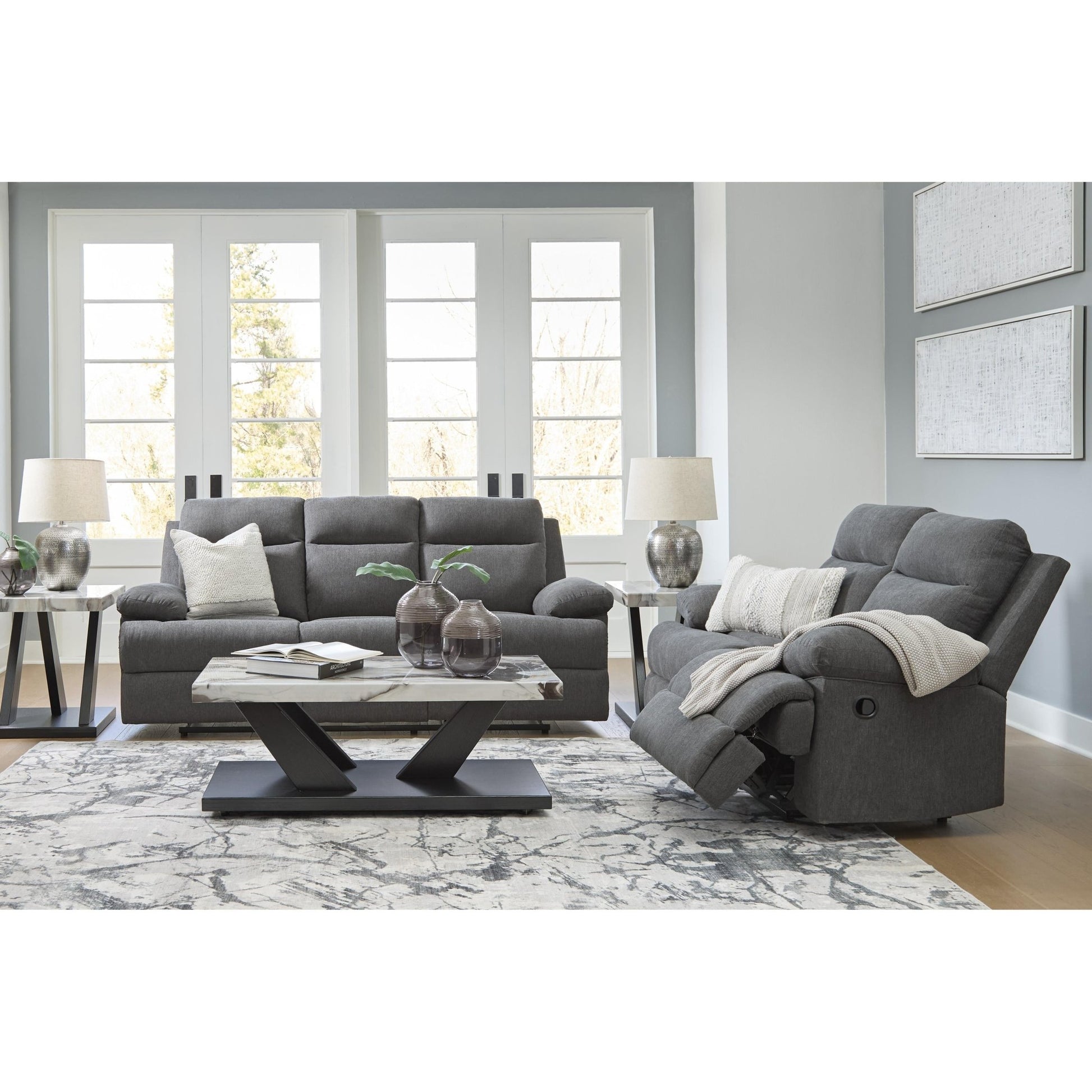 Signature Design by Ashley Side - Swipe PC9140689 Reclining Sofa with Drop Down Table - American Furniture of Slidell