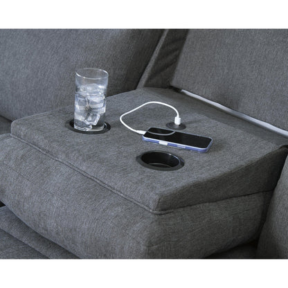 Signature Design by Ashley Side - Swipe PC9140689 Reclining Sofa with Drop Down Table - American Furniture of Slidell