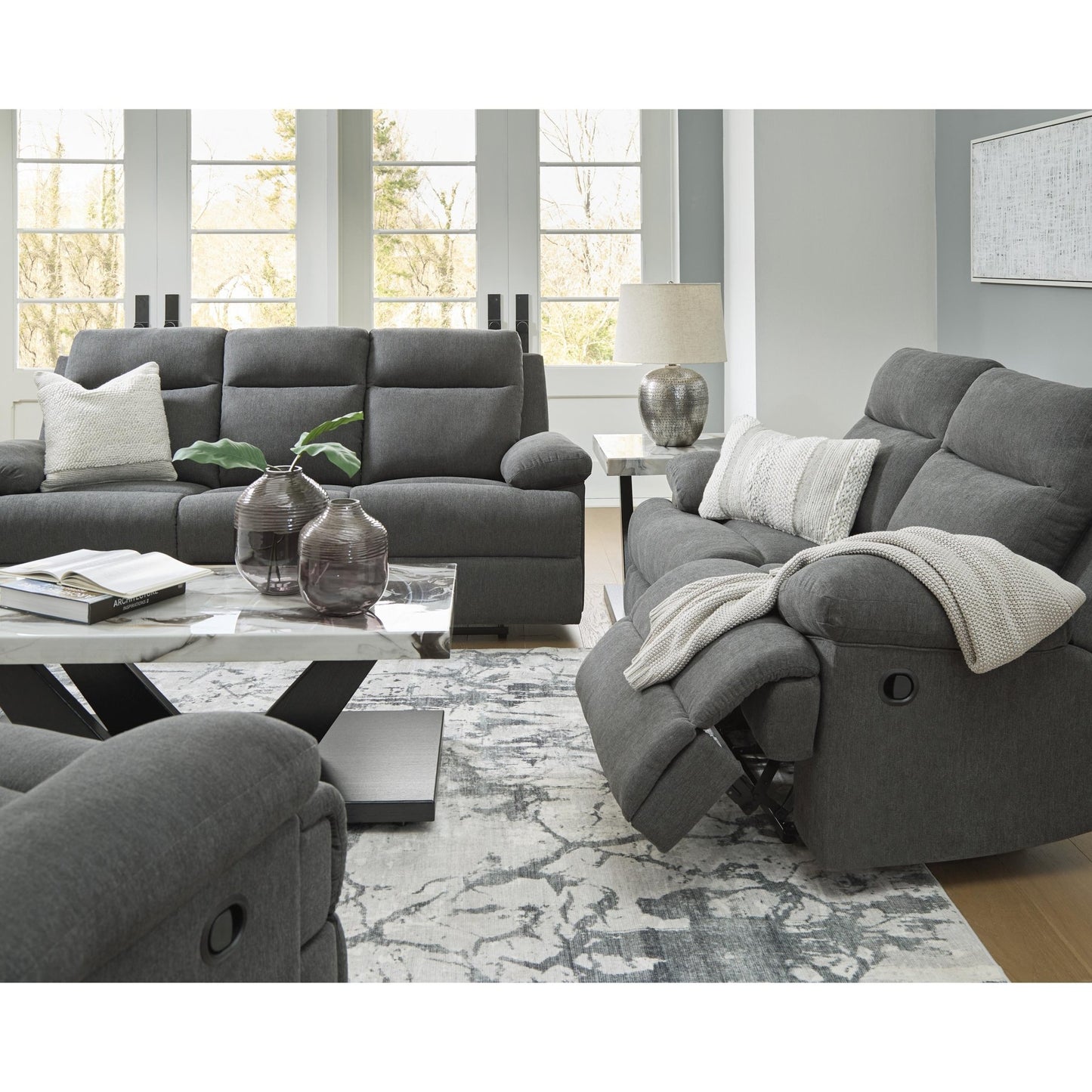 Signature Design by Ashley Side - Swipe PC9140689 Reclining Sofa with Drop Down Table - American Furniture of Slidell