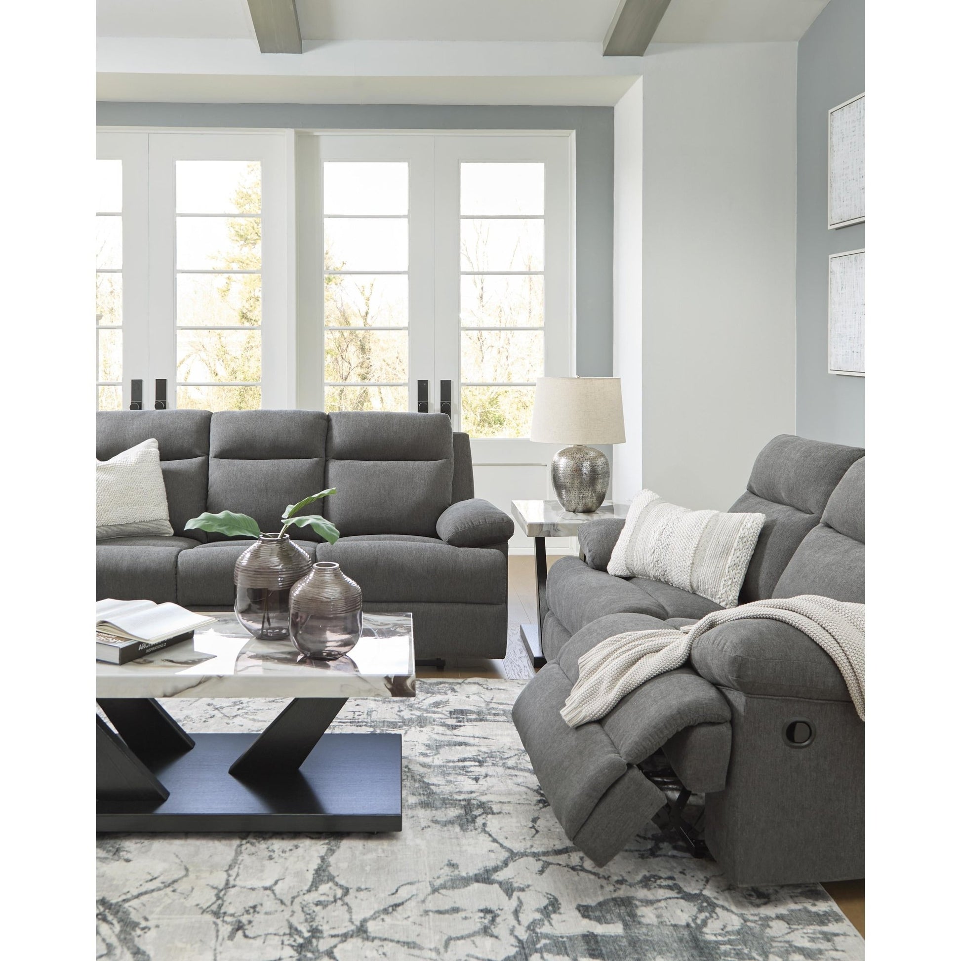 Signature Design by Ashley Side - Swipe PC9140689 Reclining Sofa with Drop Down Table - American Furniture of Slidell