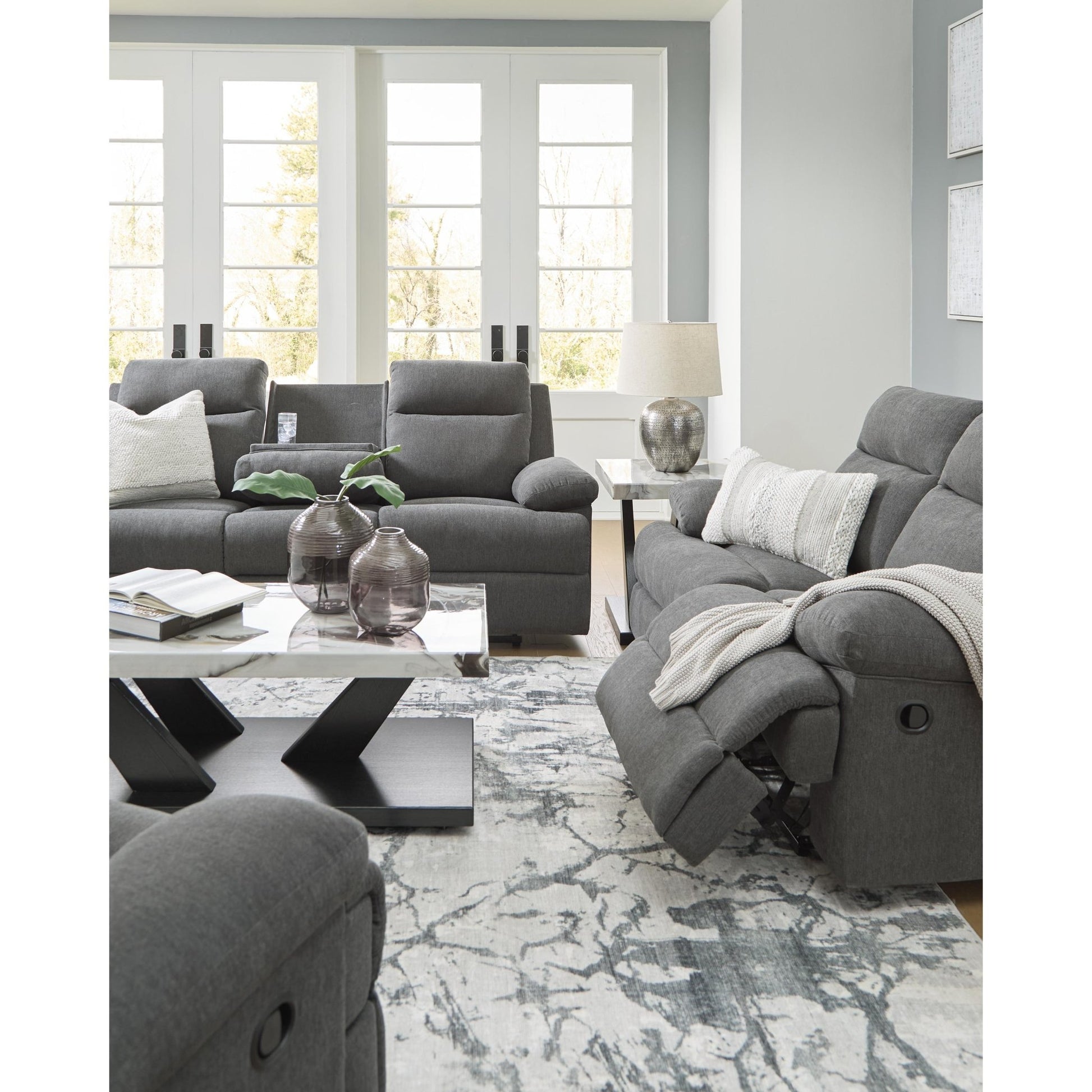 Signature Design by Ashley Side - Swipe PC9140689 Reclining Sofa with Drop Down Table - American Furniture of Slidell