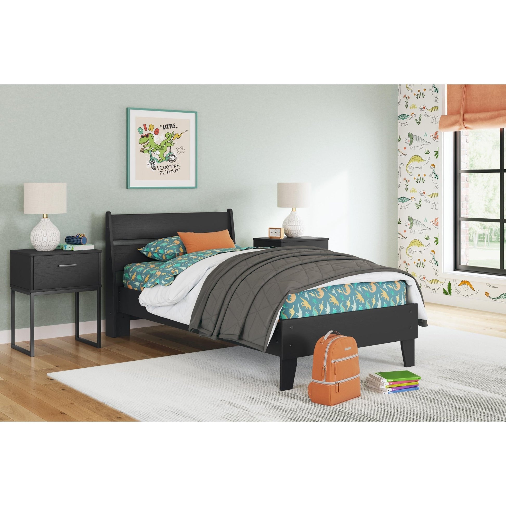 Signature Design by Ashley Socalle EB1865B1 Twin Panel Platform Bed - American Furniture of Slidell