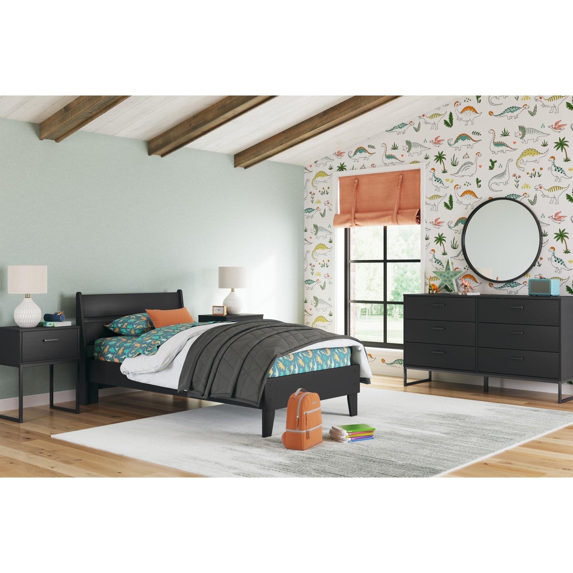 Signature Design by Ashley Socalle EB1865B1 Twin Panel Platform Bed - American Furniture of Slidell