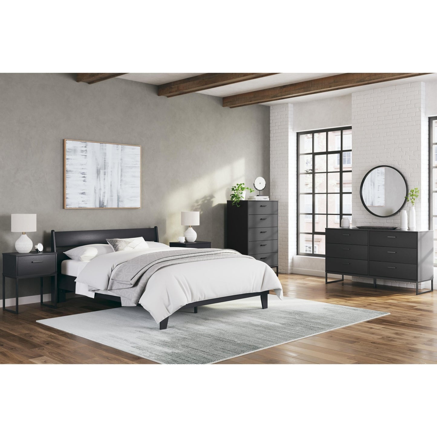 Signature Design by Ashley Socalle EB1865B3 Queen Panel Platform Bed - American Furniture of Slidell