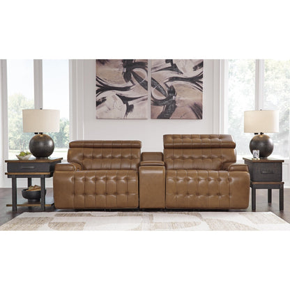 Signature Design by Ashley Temmpton U92708S2 3 pc Power Reclining Sectional Loveseat with Console - American Furniture of Slidell