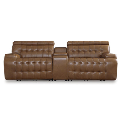 Signature Design by Ashley Temmpton U92708S2 3 pc Power Reclining Sectional Loveseat with Console - American Furniture of Slidell