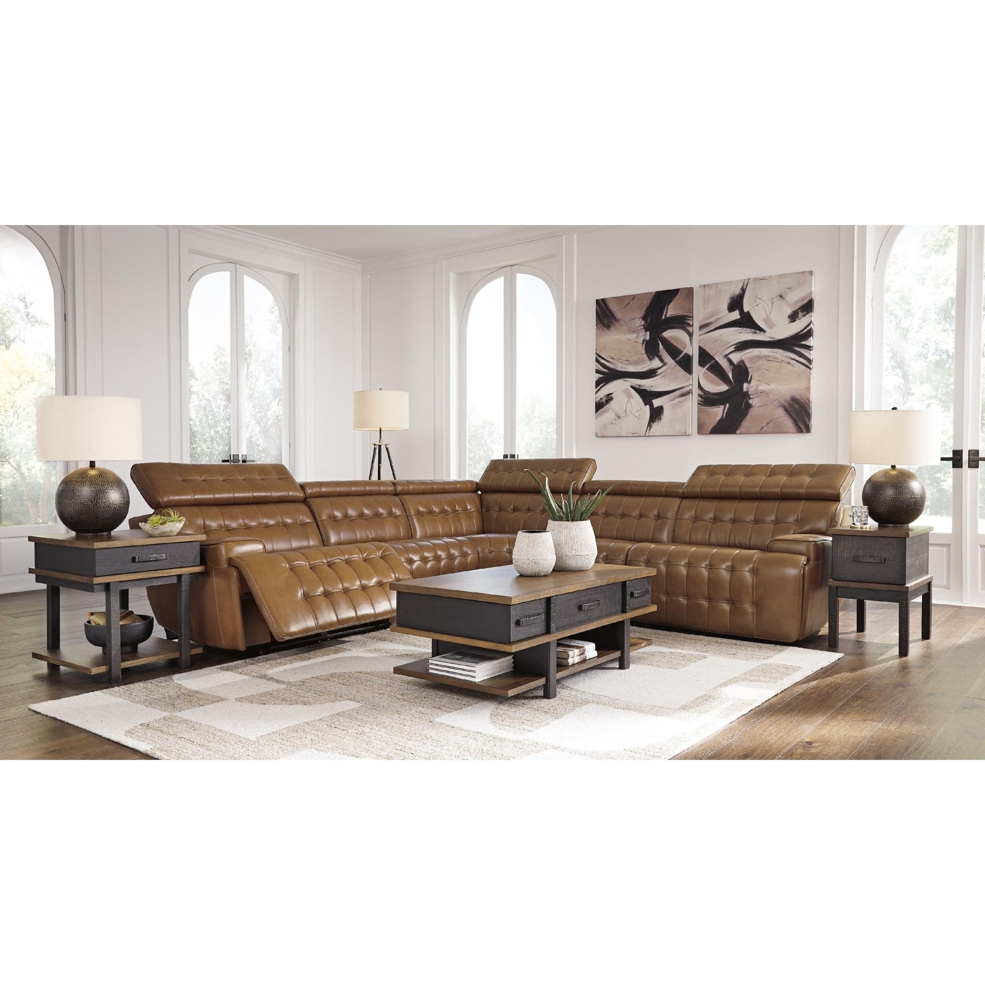 Signature Design by Ashley Temmpton U92708S4 5 pc Power Reclining Sectional - American Furniture of Slidell