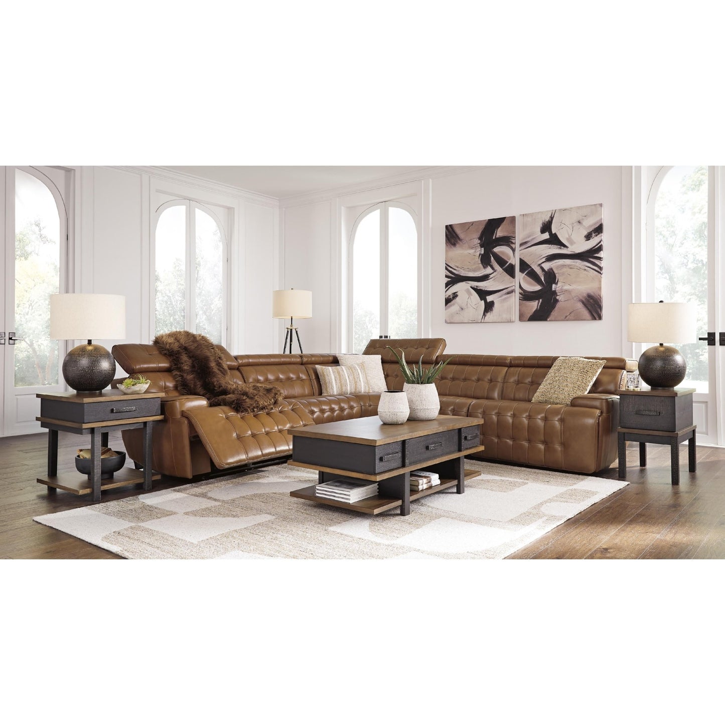 Signature Design by Ashley Temmpton U92708S4 5 pc Power Reclining Sectional - American Furniture of Slidell