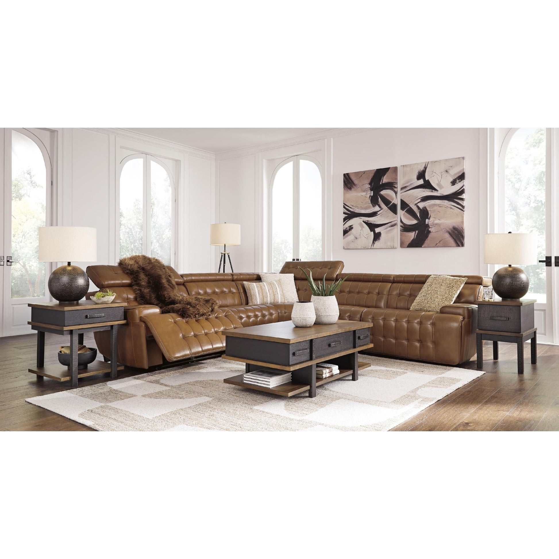 Signature Design by Ashley Temmpton U92708S4 5 pc Power Reclining Sectional - American Furniture of Slidell