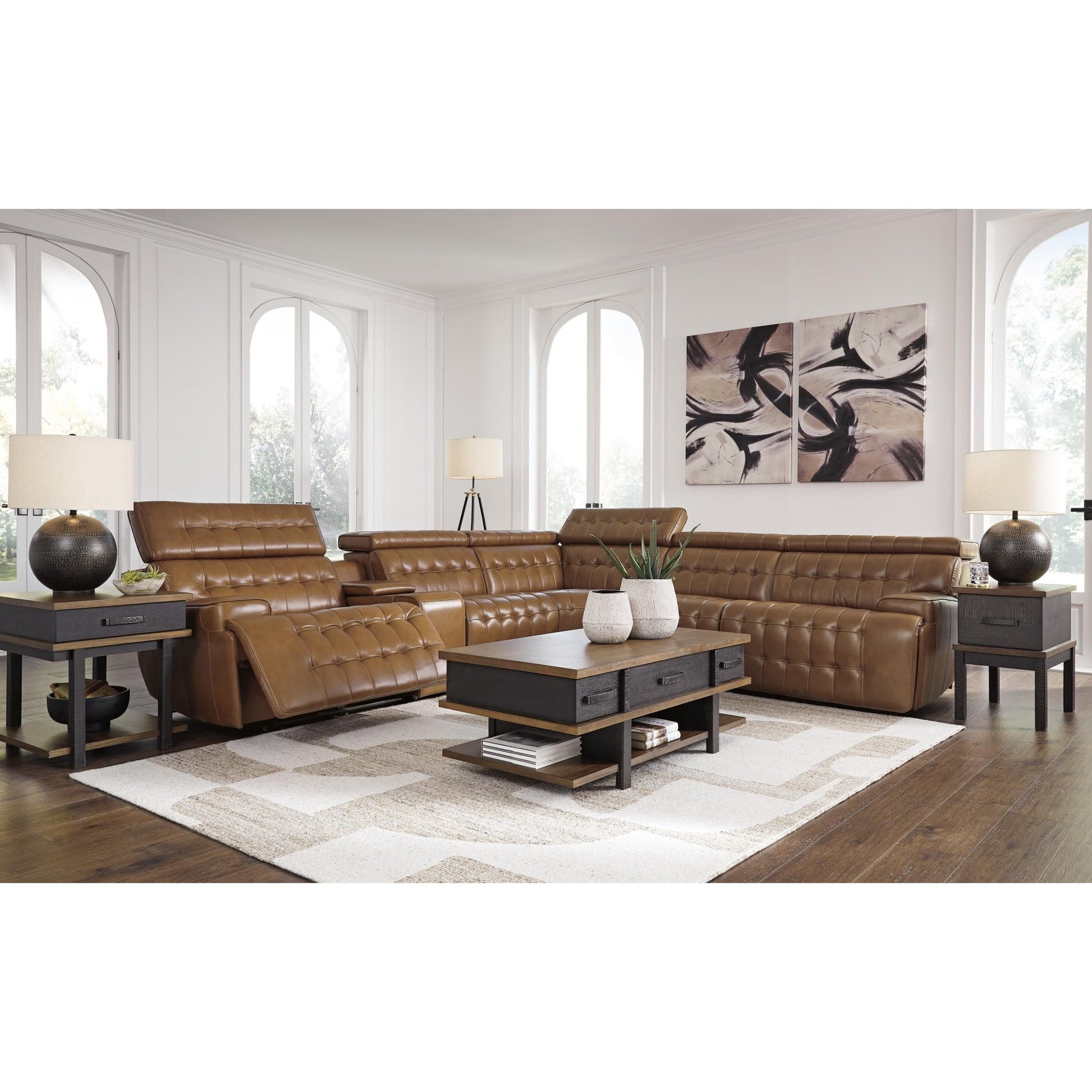 Signature Design by Ashley Temmpton U92708S5 6 pc Power Reclining Sectional - American Furniture of Slidell