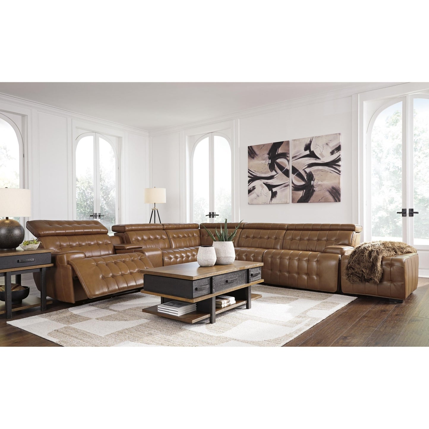 Signature Design by Ashley Temmpton U92708S5 6 pc Power Reclining Sectional - American Furniture of Slidell