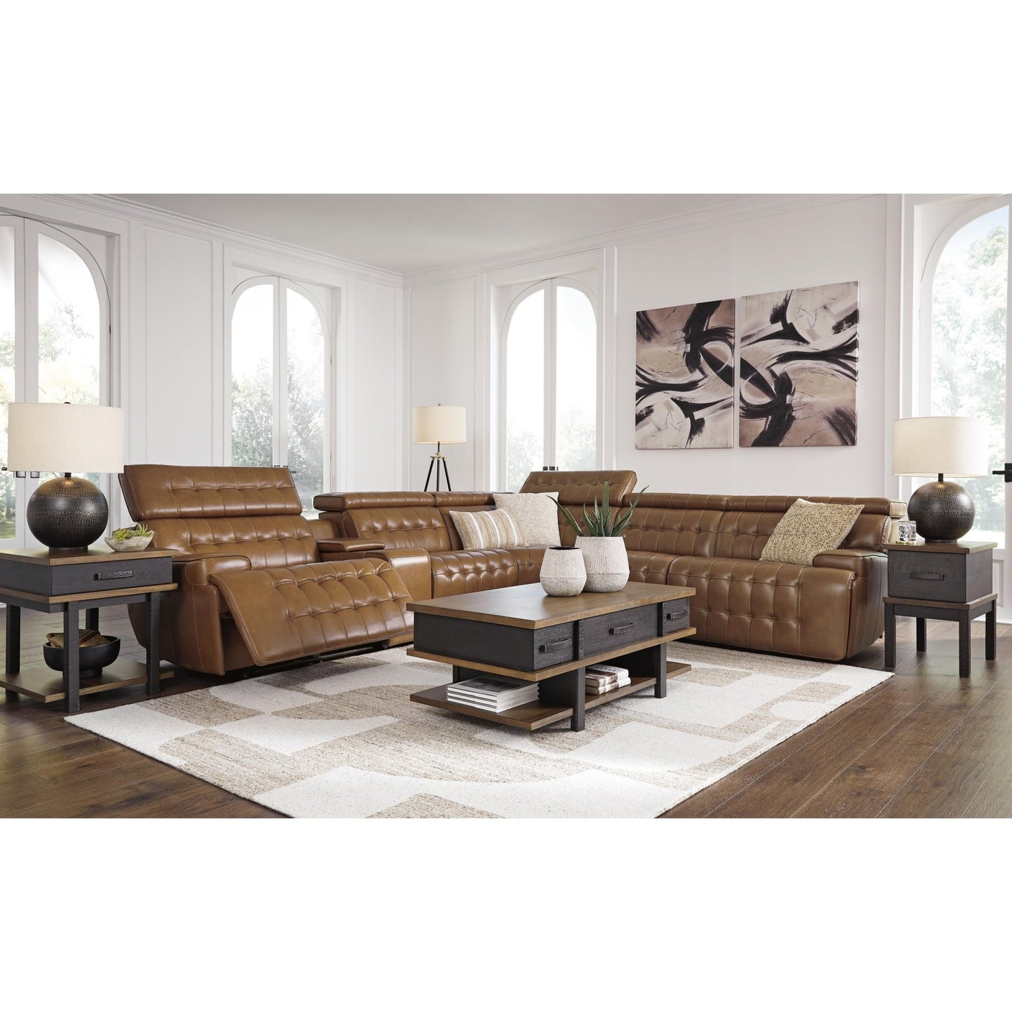 Signature Design by Ashley Temmpton U92708S5 6 pc Power Reclining Sectional - American Furniture of Slidell