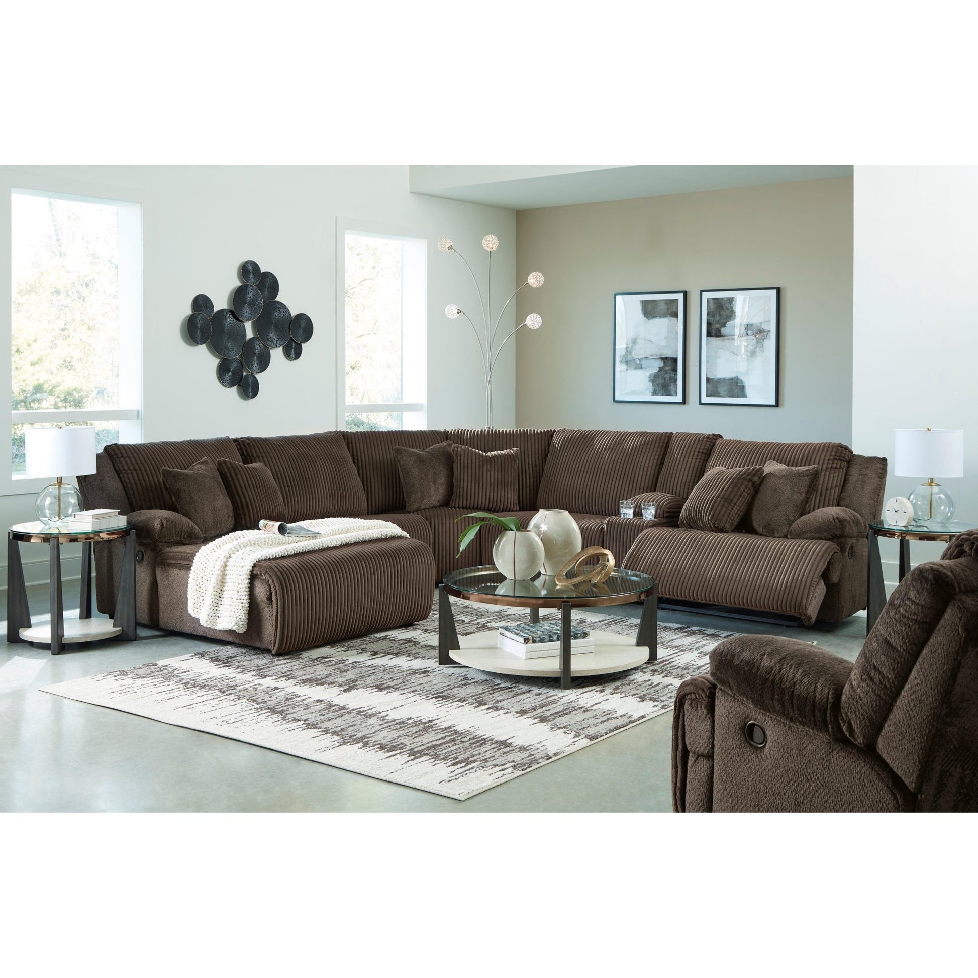 Signature Design by Ashley Top Tier 92705S2 6 pc Reclining Sectional with Chaise - American Furniture of Slidell