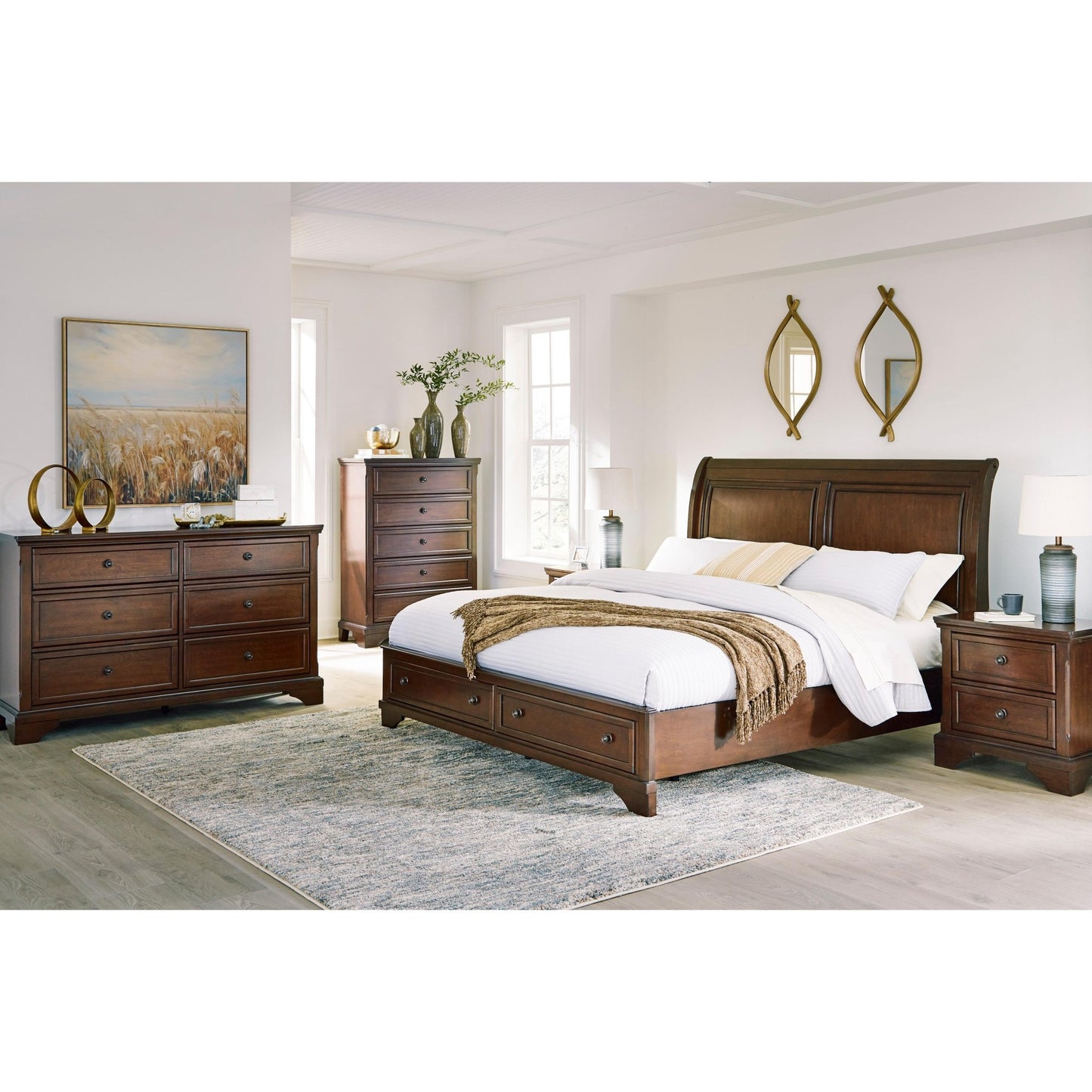 Signature Design by Ashley Trellington B716B1 Queen Sleigh Storage Bed - American Furniture of Slidell