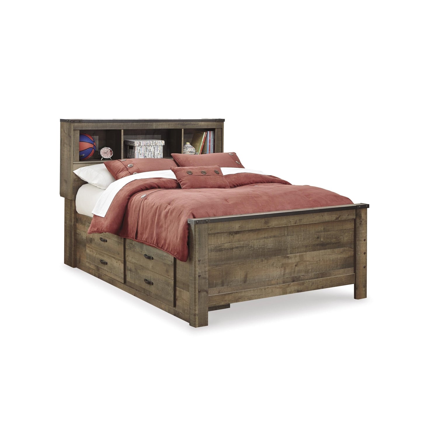 Signature Design by Ashley Trinell B446B79 Full Bookcase Bed with 2 Sided Storage - American Furniture of Slidell