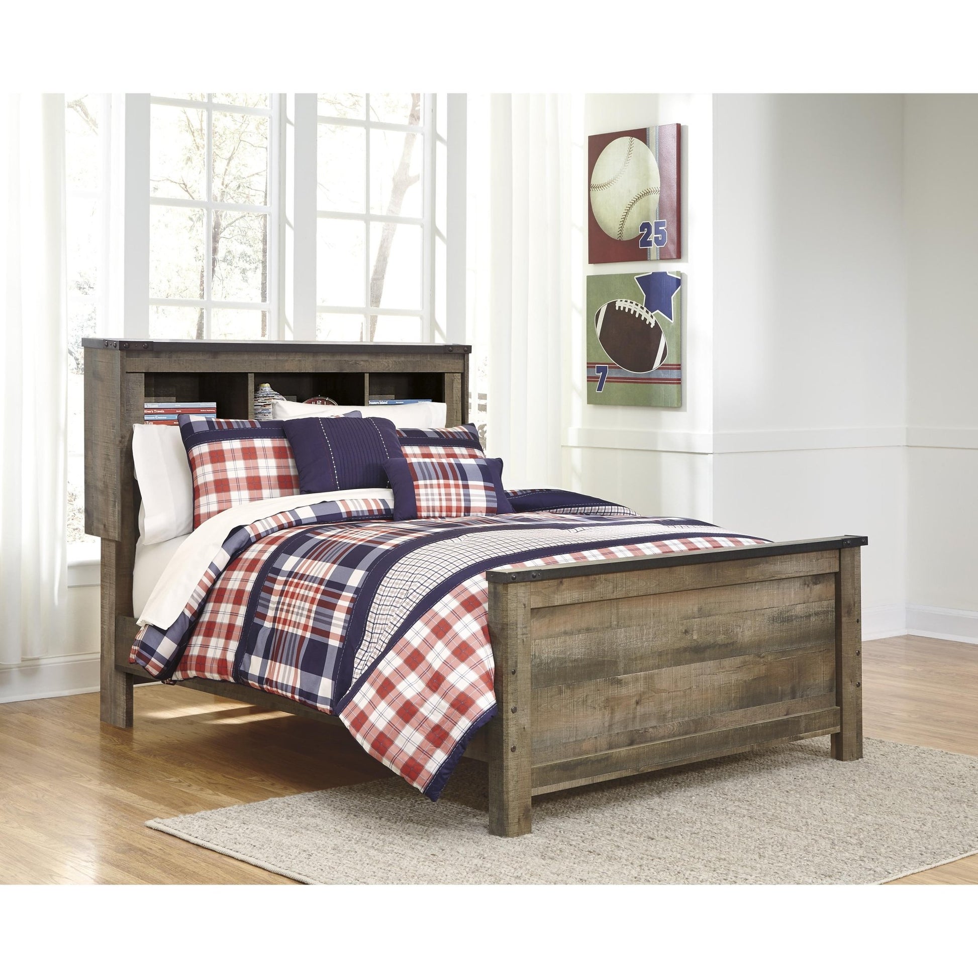 Signature Design by Ashley Trinell B446B87 Full Bookcase Panel Bed - American Furniture of Slidell