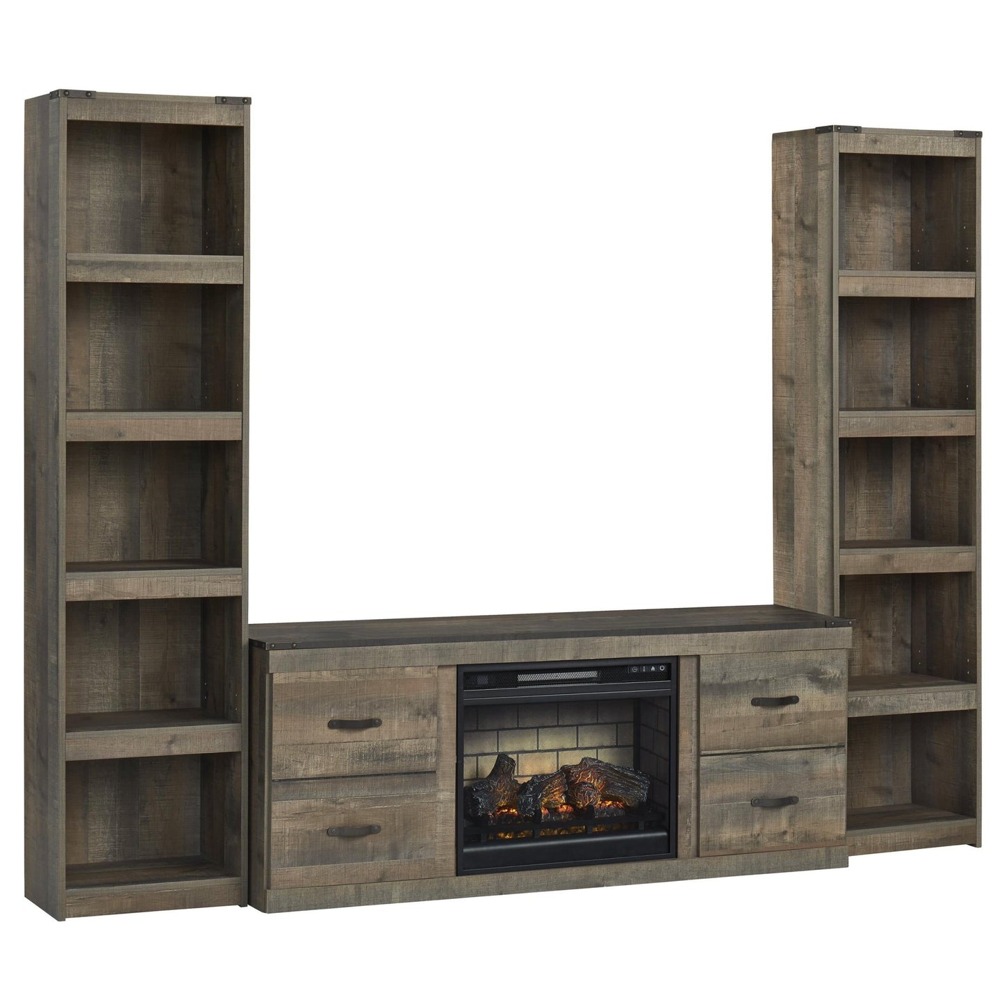 Signature Design by Ashley Trinell EW0446W11 3 pc Entertainment Center with Electric Fireplace - American Furniture of Slidell