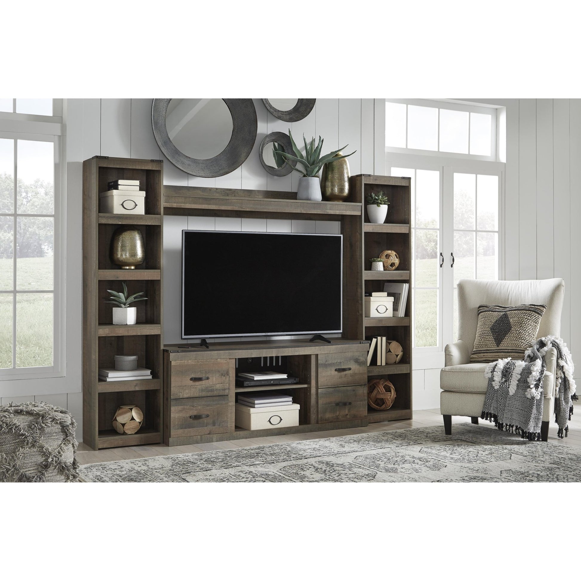 Signature Design by Ashley Trinell EW0446W7 4 pc Entertainment Center - American Furniture of Slidell