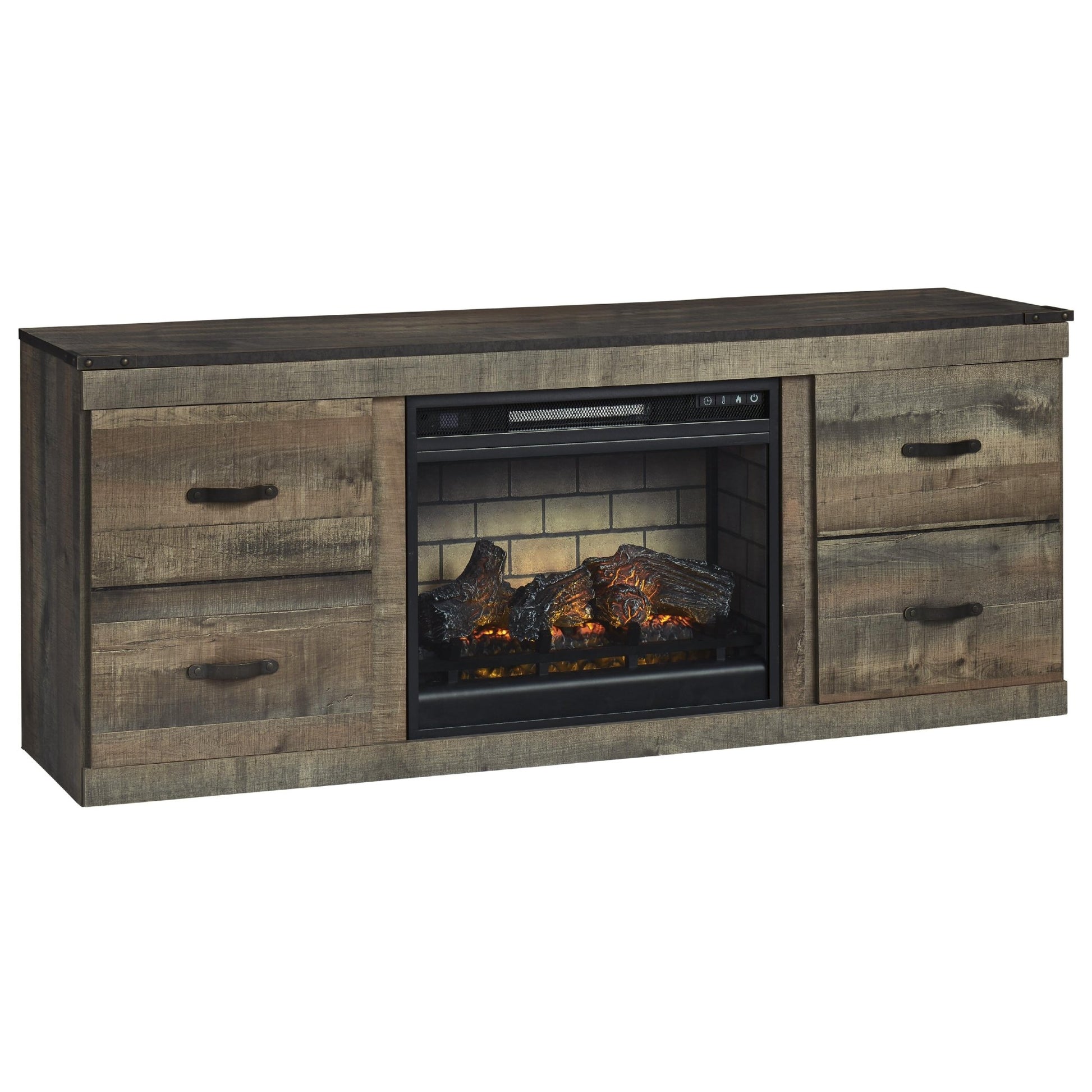Signature Design by Ashley Trinell EW0446W8 TV Stand with Electric Fireplace - American Furniture of Slidell