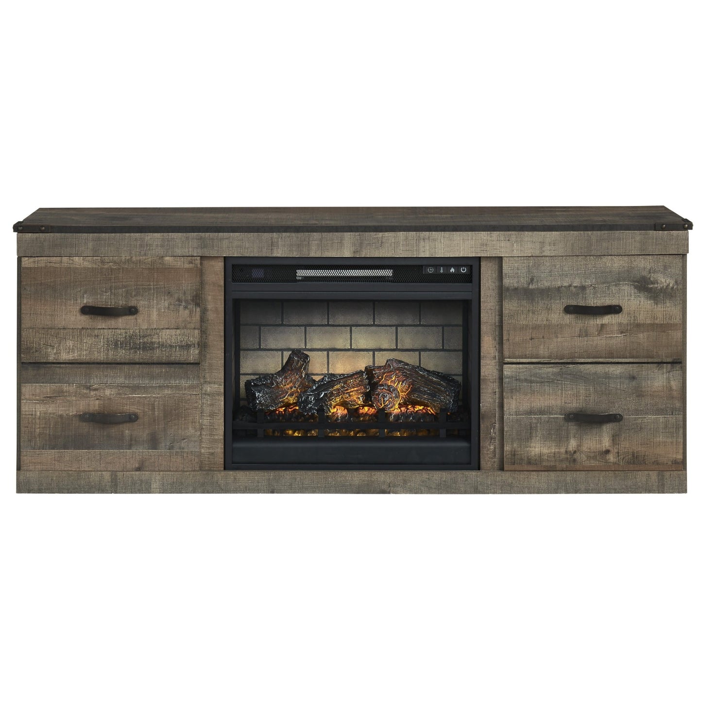 Signature Design by Ashley Trinell EW0446W8 TV Stand with Electric Fireplace - American Furniture of Slidell