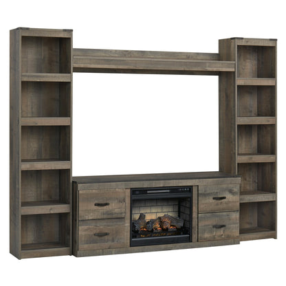 Signature Design by Ashley Trinell EW0446W9 4 pc Entertainment Center with Electric Fireplace - American Furniture of Slidell