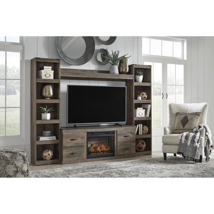 Signature Design by Ashley Trinell EW0446W9 4 pc Entertainment Center with Electric Fireplace - American Furniture of Slidell