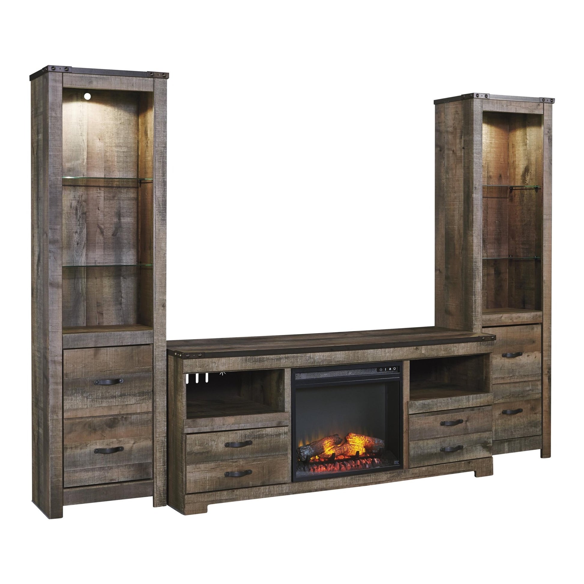 Signature Design by Ashley Trinell W446W18 3 pc Entertainment Center - American Furniture of Slidell