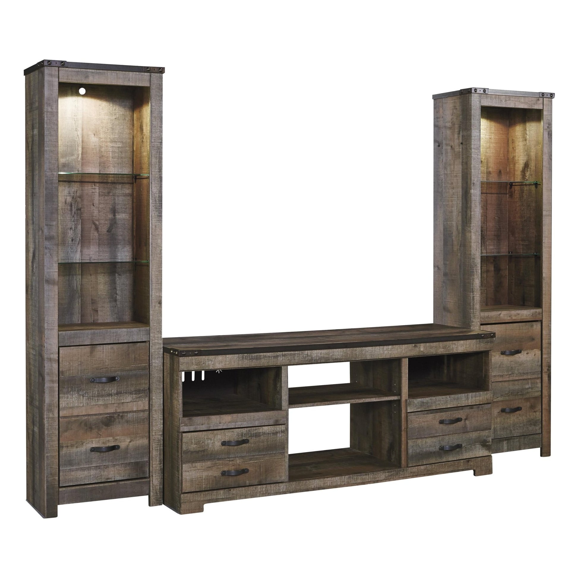 Signature Design by Ashley Trinell W446W18 3 pc Entertainment Center - American Furniture of Slidell