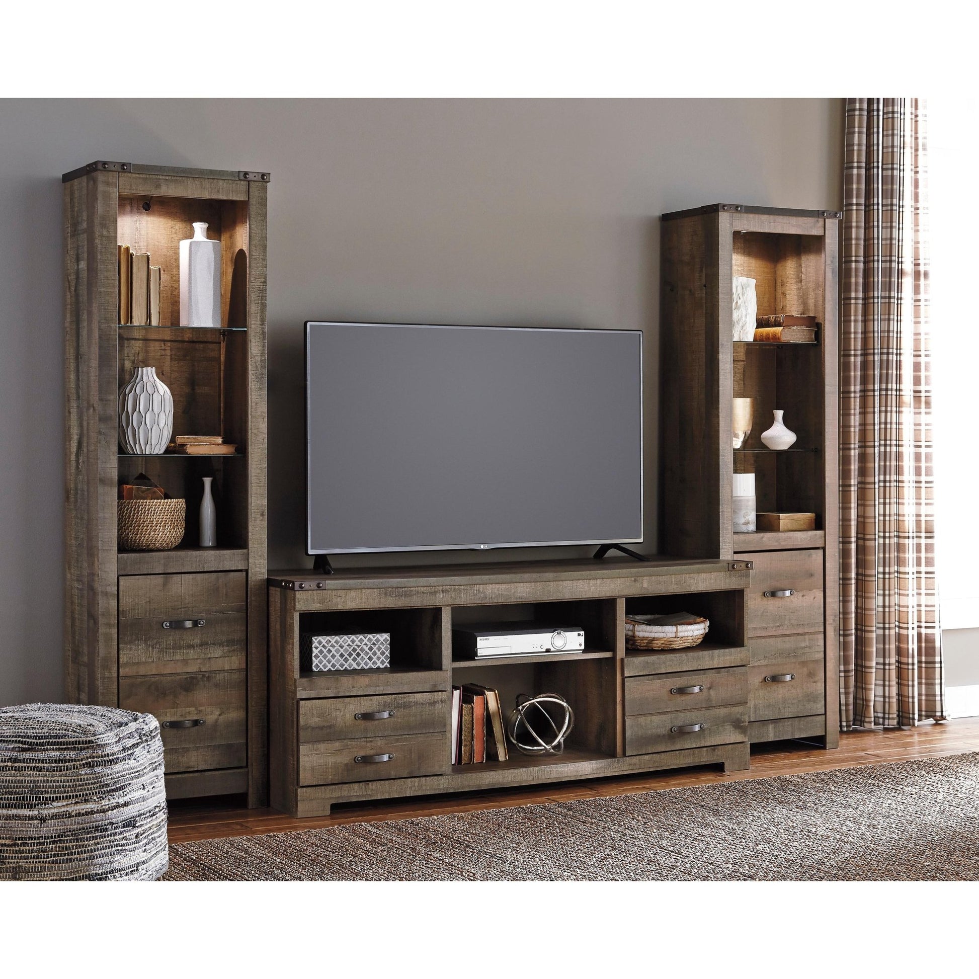 Signature Design by Ashley Trinell W446W18 3 pc Entertainment Center - American Furniture of Slidell