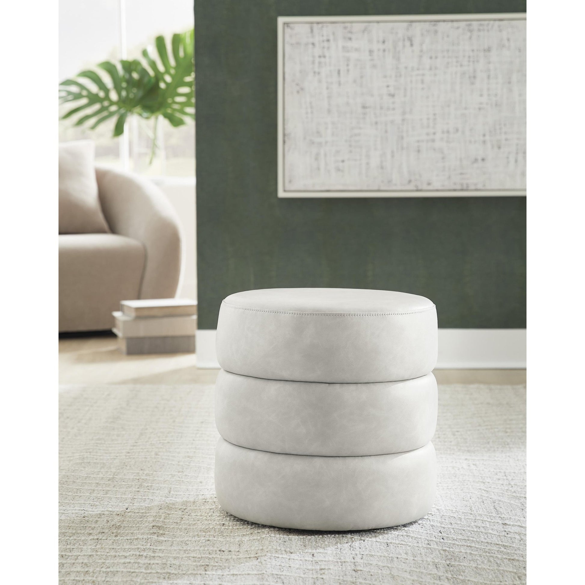 Signature Design by Ashley Ummi Leather Look Ottoman A3000792 - American Furniture of Slidell