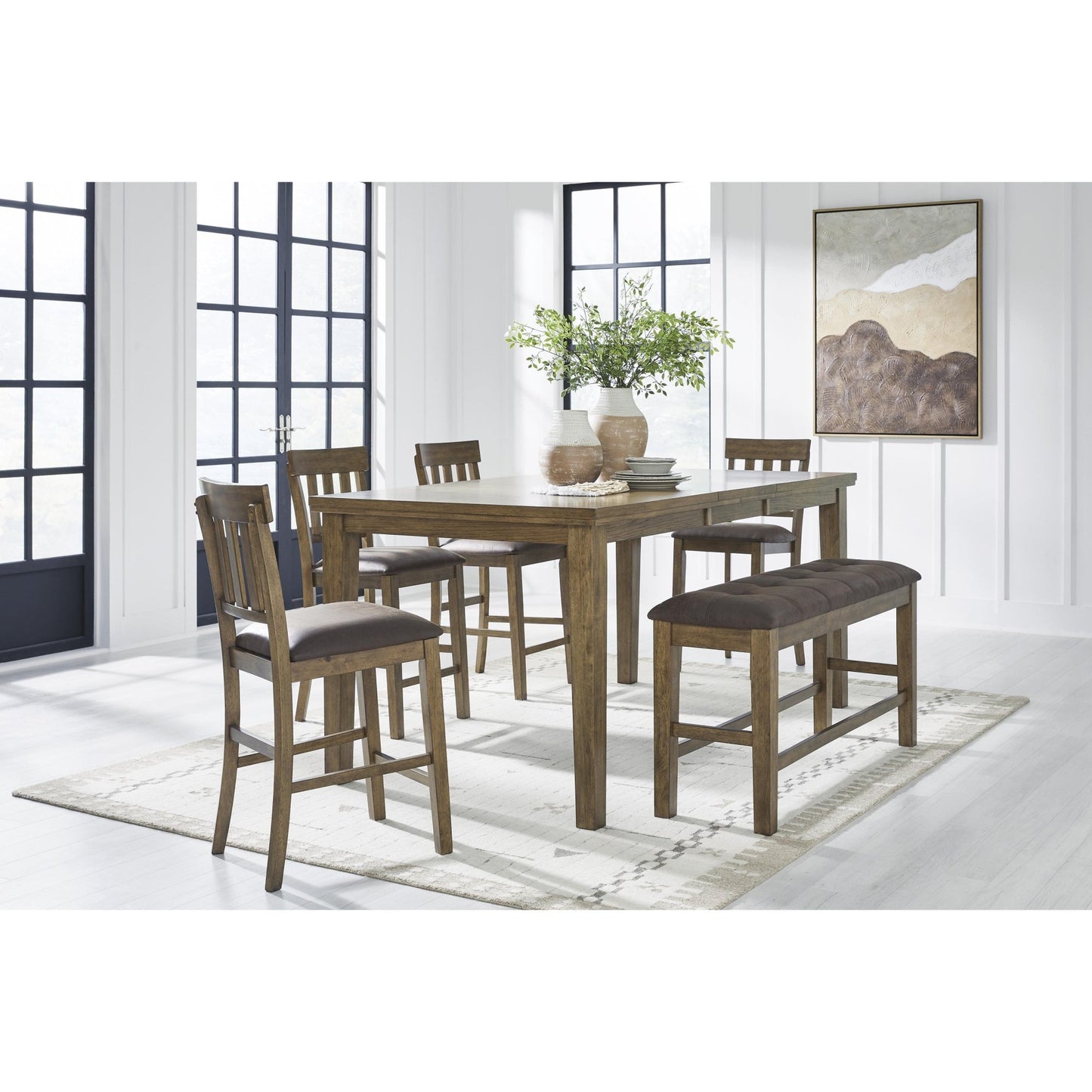 Signature Design by Ashley Urbinforte PCD592 6 pc Counter Height Dining Set - American Furniture of Slidell