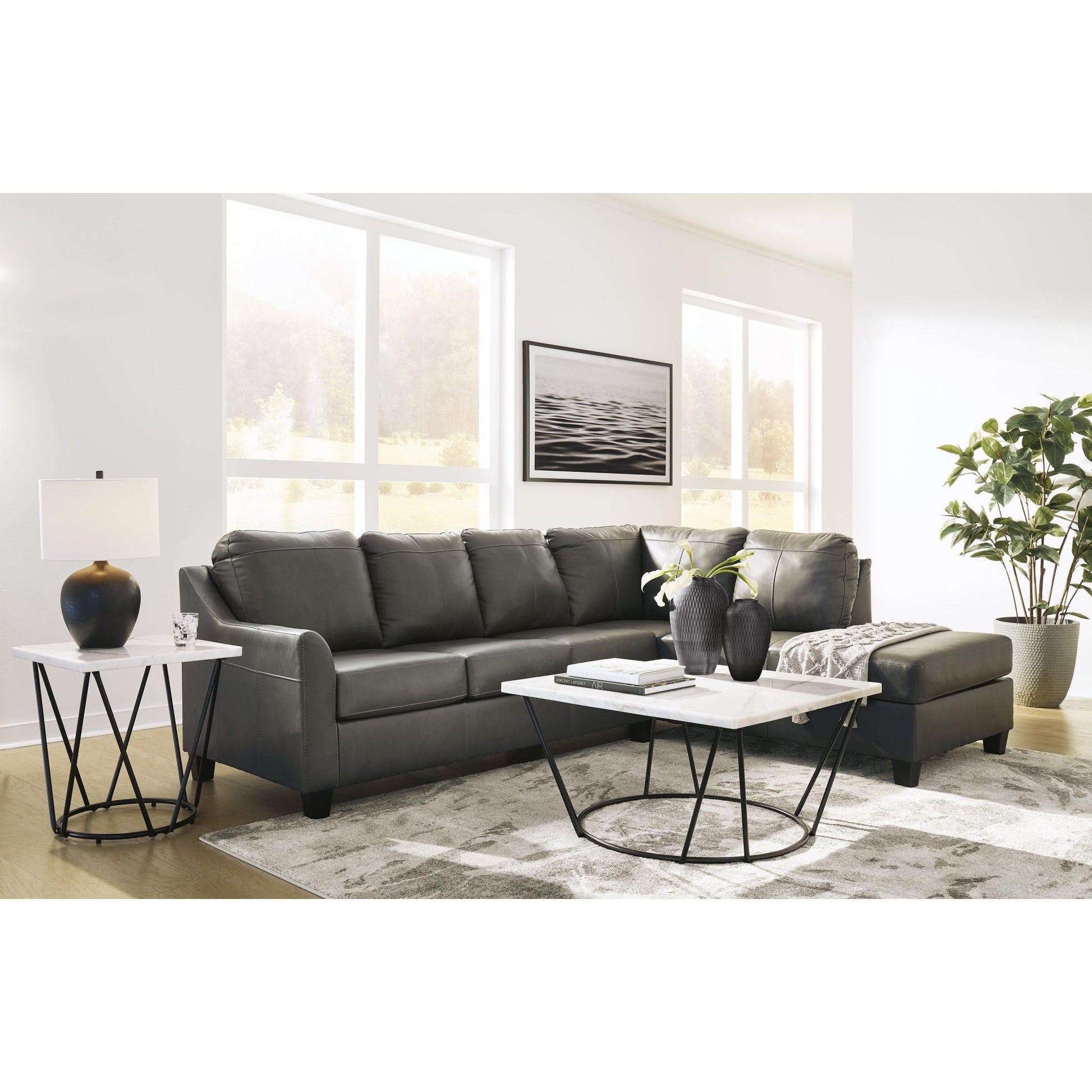 Signature Design by Ashley Valderno 47804S1 2 pc Sectional with Chaise - American Furniture of Slidell