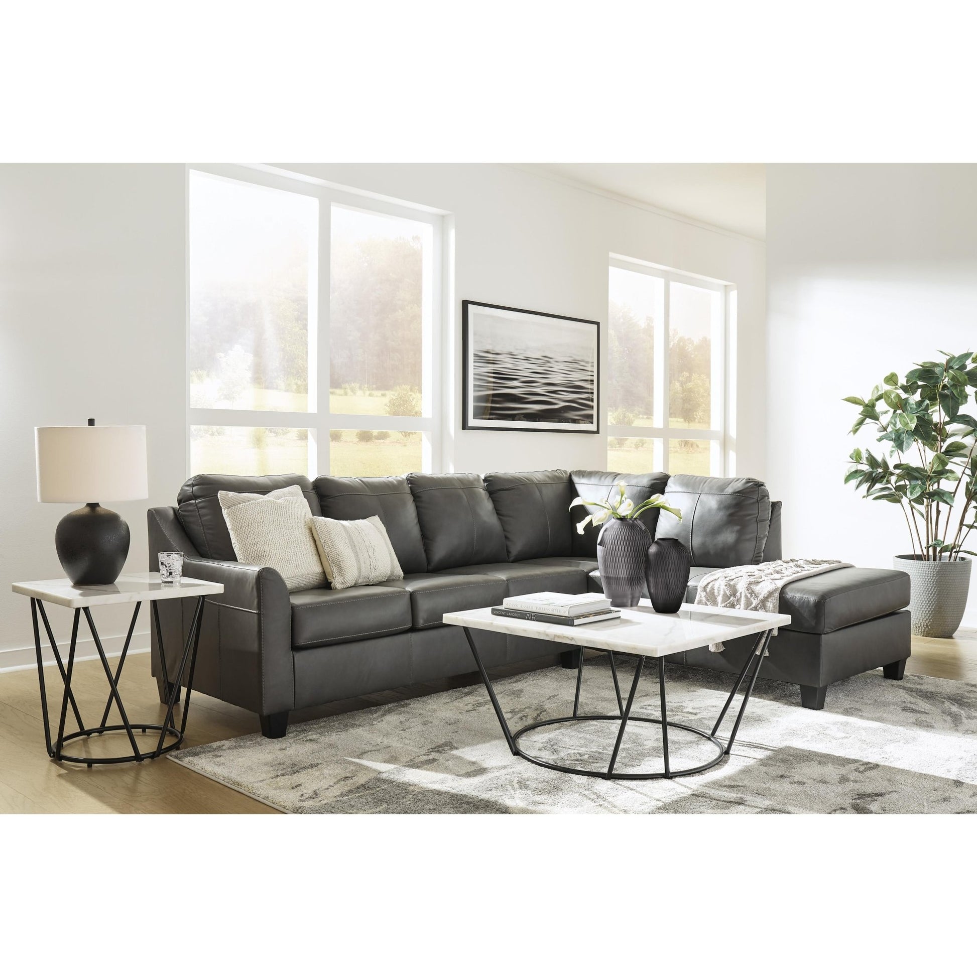Signature Design by Ashley Valderno 47804S1 2 pc Sectional with Chaise - American Furniture of Slidell
