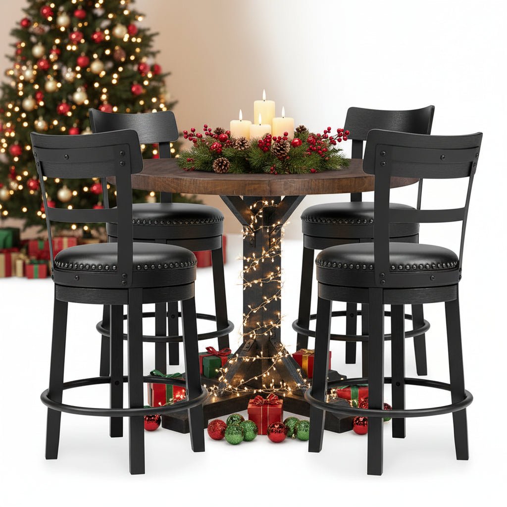 Signature Design by Ashley Valebeck D546D25 5 pc Counter Height Dining Set - American Furniture of Slidell