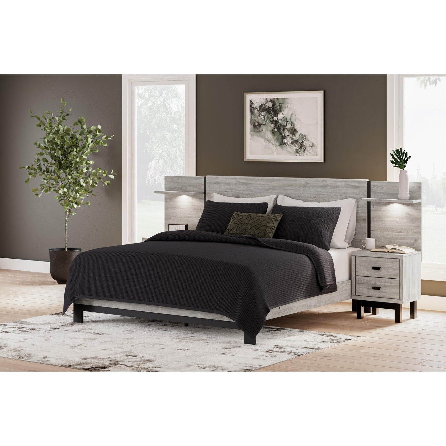 Signature Design by Ashley Vessalli B1036B8 King Panel Bed with Extensions - American Furniture of Slidell
