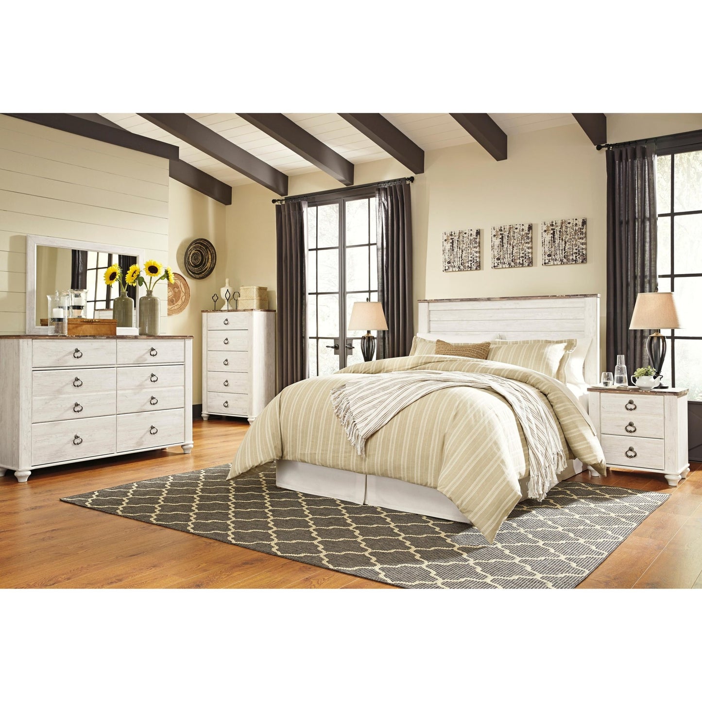 Signature Design by Ashley Willowton B267 - 57 Queen Panel Headboard - American Furniture of Slidell