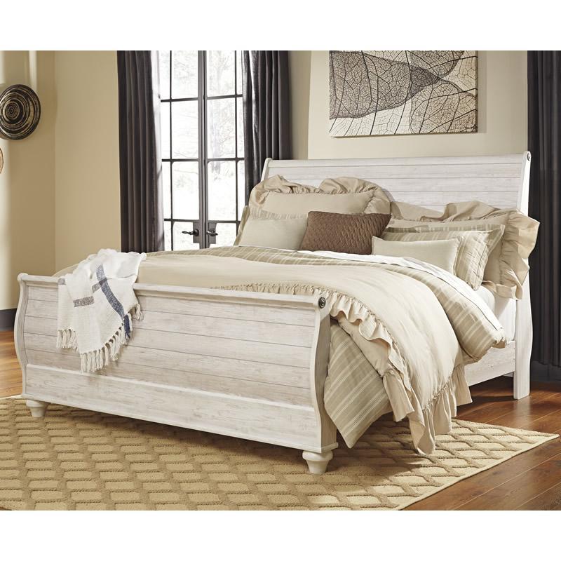Signature Design by Ashley Willowton B267B42 6 pc King Sleigh Bedroom Set - American Furniture of Slidell