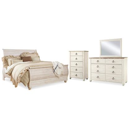 Signature Design by Ashley Willowton B267B42 6 pc King Sleigh Bedroom Set - American Furniture of Slidell