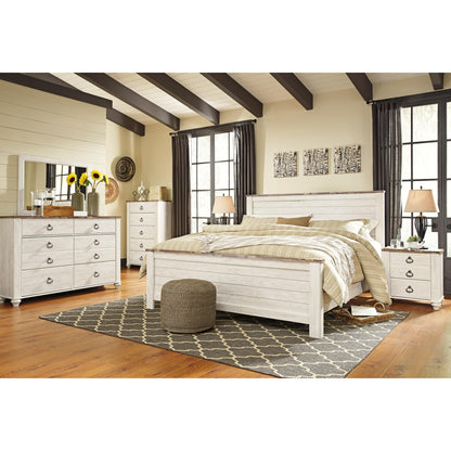 Signature Design by Ashley Willowton B267B45 8 pc King Panel Bedroom Set - American Furniture of Slidell