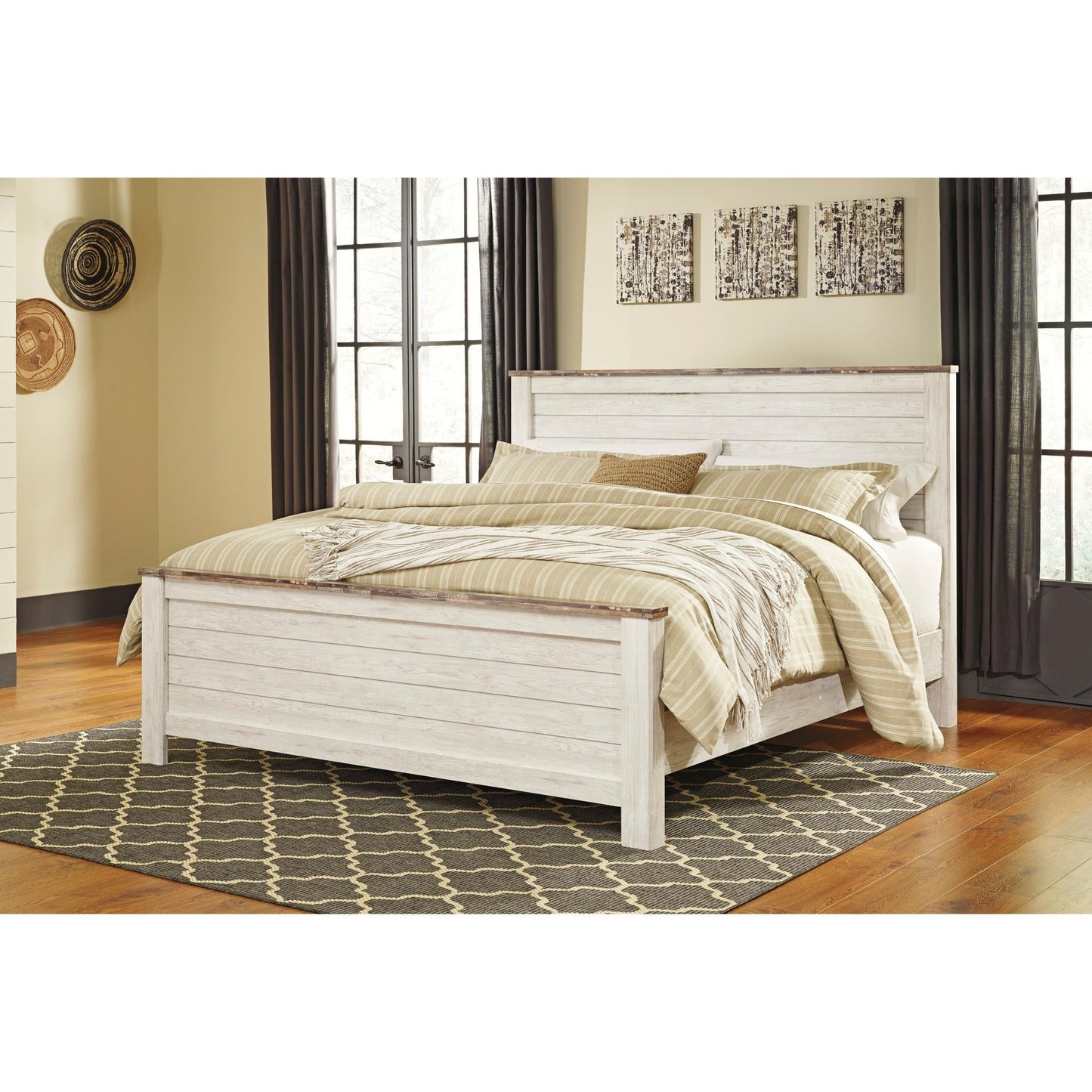 Signature Design by Ashley Willowton B267B45 8 pc King Panel Bedroom Set - American Furniture of Slidell