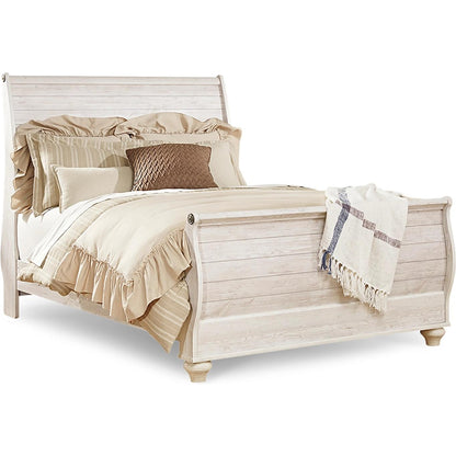 Signature Design by Ashley Willowton B267B55 7 pc Queen Sleigh Bedroom Set - American Furniture of Slidell