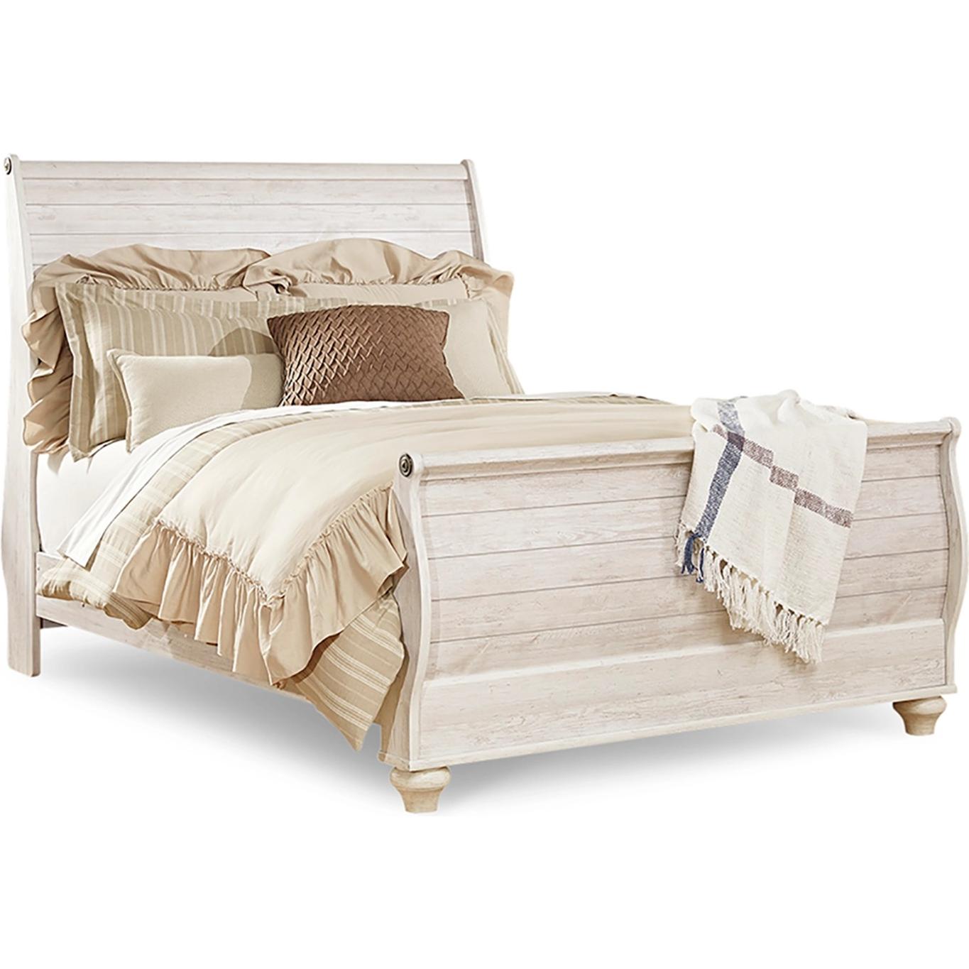 Signature Design by Ashley Willowton B267B56 8 pc Queen Sleigh Bedroom Set - American Furniture of Slidell
