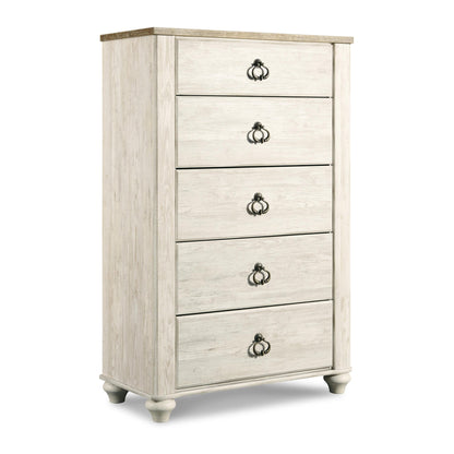 Signature Design by Ashley Willowton B267B61 7 pc King Sleigh Bedroom Set - American Furniture of Slidell