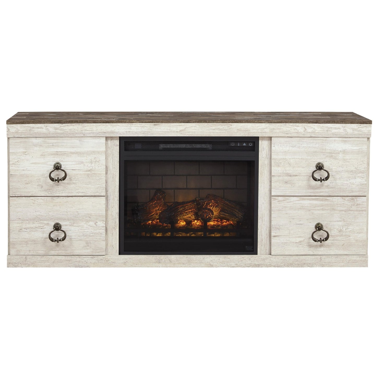 Signature Design by Ashley Willowton EW0267W8 TV Stand with Electric Fireplace - American Furniture of Slidell