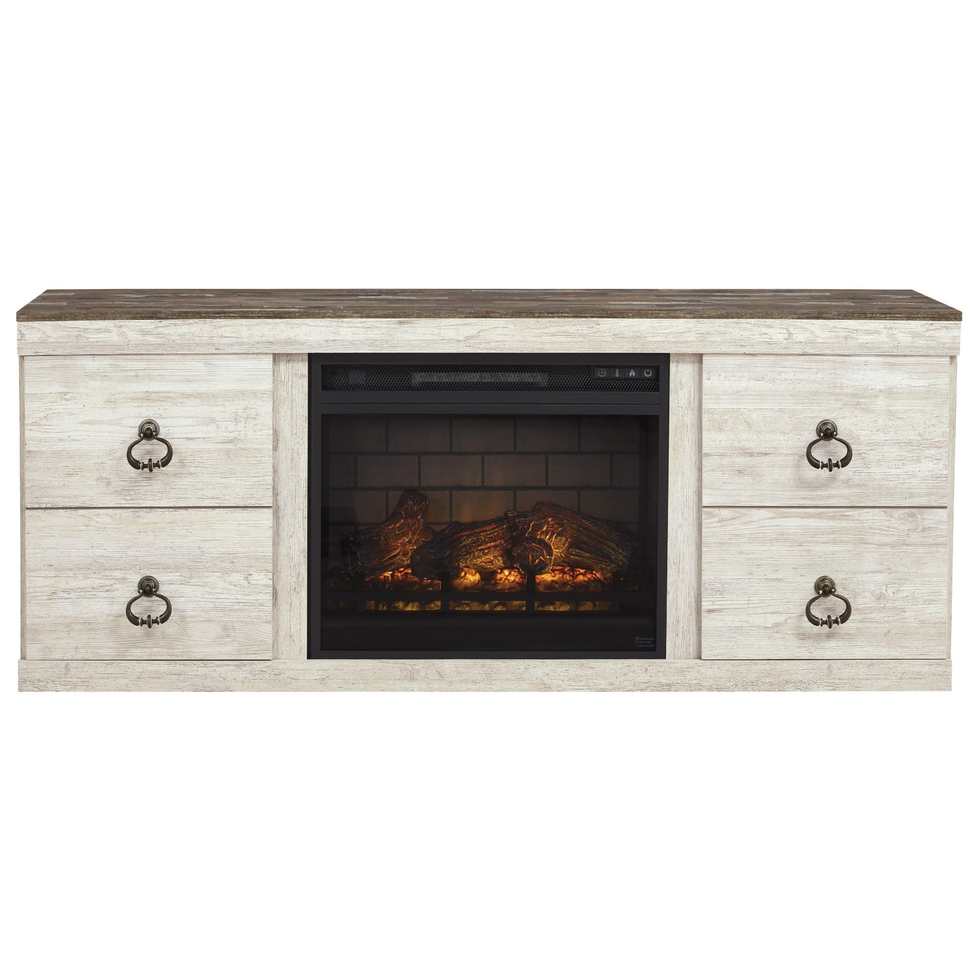 Signature Design by Ashley Willowton EW0267W8 TV Stand with Electric Fireplace - American Furniture of Slidell