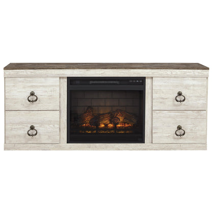 Signature Design by Ashley Willowton EW0267W8 TV Stand with Electric Fireplace - American Furniture of Slidell